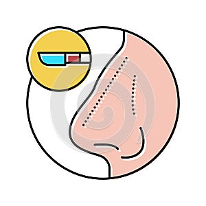 rhinoplasty treatment color icon vector illustration