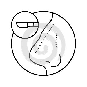 rhinoplasty treatment line icon vector illustration