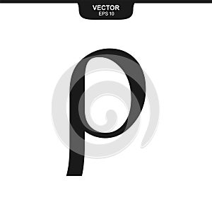 Rho Lowercase Greek Alphabet Symbol photo