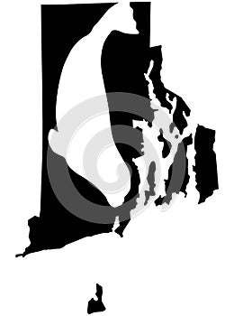 Rhode island map EPS vector file