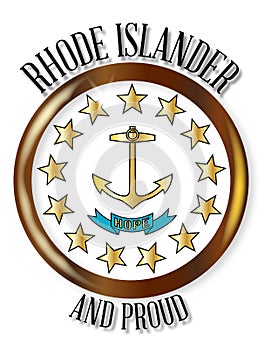 Rhode Island Proud Flag Button