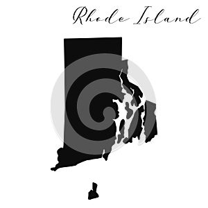Rhode Island state black silhouette vector map