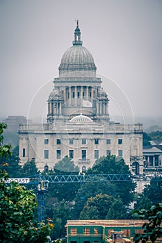 The Rhode Island State House on Capitol Hill in Providence