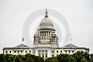 The Rhode Island State House on Capitol Hill in Providence