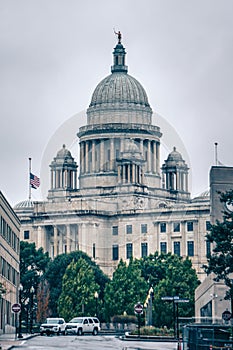 The Rhode Island State House on Capitol Hill in Providence