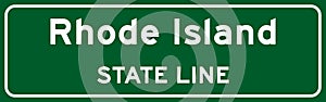 Rhode Island state line road sign