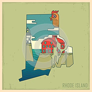 rhode island state map. Vector illustration decorative design