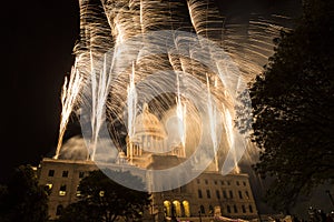 Rhode Island Statehouse with Fireworks for Gloria Gemma Waterfire