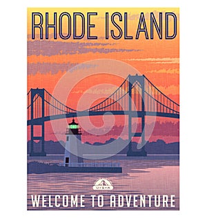 Rhode Island travel poster or sticker