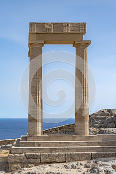 Rhodes Acropolis of Lindos Stoa of Psithyros Ruins Facade