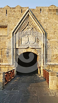 Rhodes castle bastion and gate