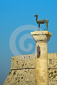 Rhodes island in Greece. Staue of the Deer