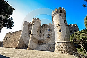 Rhodes Island, Greece, a symbol of Rhodes, the famous Knights Grand Master Palace