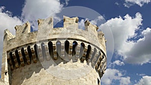 Rhodes Island, Greece, a symbol of Rhodes, of the famous Knights Grand Master Palace also known as Castello