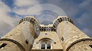 Rhodes Island, Greece, a symbol of Rhodes, of the famous Knights Grand Master Palace (also known as Castello) in the Medieval town