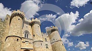 Rhodes Island, Greece, a symbol of Rhodes, of the famous Knights Grand Master Palace also known as Castello in the Medieval town