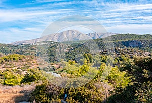 Rhodes island mountain landscape in summer, Greece