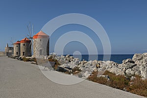 Rhodes, Mandraki port on sunnyday. Greece photo