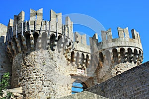 Rhodes Old Medieval Town towers.