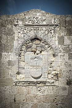 Rhodes Old Town City Wall Carved Detail