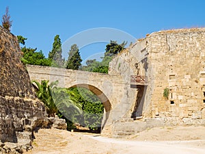 Rhodes old town entrance bridge