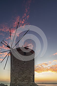 Rhodes Windmill at Dawn