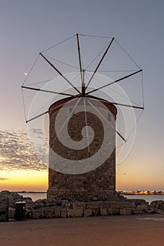 Rhodes Windmill at Sunrise