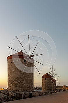 Rhodes Windmills at Dawn