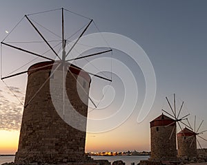 Rhodes Windmills at Sunrise