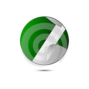 Rhodesia flag button with shadow on a white background. Vector illustration. photo