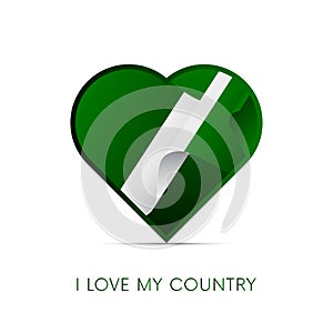 Rhodesia flag in heart. I love my country. sign. Vector illustration. photo