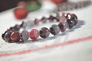 rhodonite bracelet , Pink and black rhodonite bracelet.