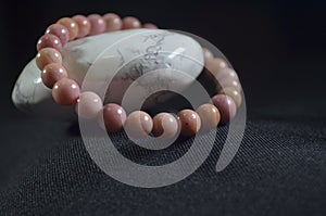 Rhodonite Stone Costume Bracelets , pink rhodinite.