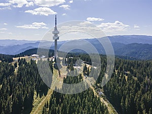 Rhodope Mountains and Snezhanka tower, Bulgaria