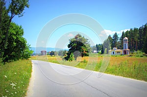 Rhodopes mountain road,Bulgaria photo