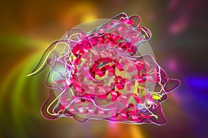 Rhodopsin molecule, 3D illustration