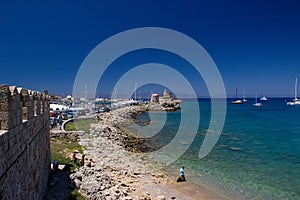 Rhodos Greece summer Beach sea europe ship