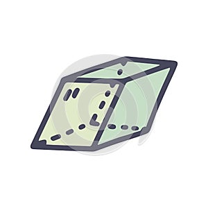 rhombohedron color vector doodle simple icon design