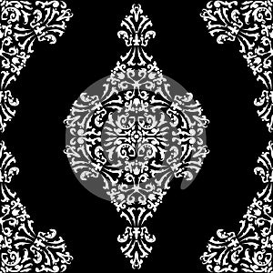 Rhombus Damask Seamless Vector Pattern.