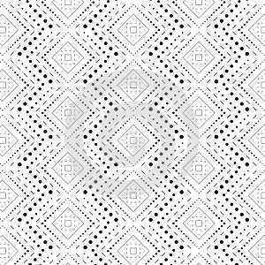 Rhombus a dash monochrome seamless pattern