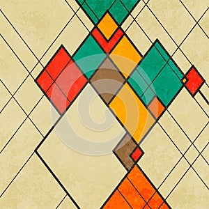 Rhombus retro abstract background vector ornament