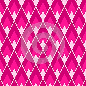 Rhombus seamless pattern. Plastic pink lozenges tile repeat photo