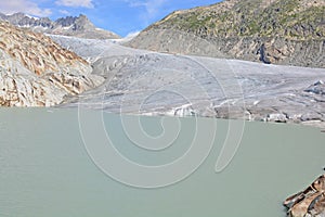 Rhone Glacier and Glacial Lake