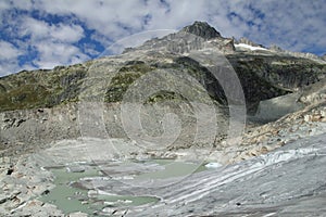 Rhone glacier melting