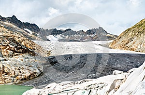 The Rhone Glacier, the source of the Rhone at Furka Pass in Switzerland