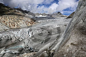Rhone Glacier in the Swiss Alps. Switzerland
