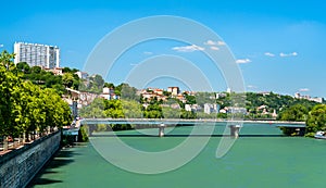 The Rhone Riverside in Lyon, France