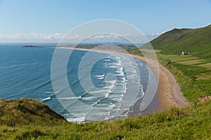 Rhossili beach The Gower peninsula South Wales one of the best beaches in the uk