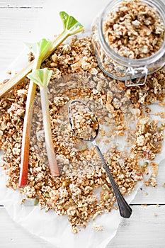 Rhubarb granola