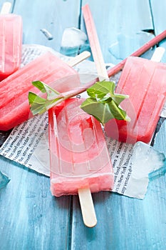 Rhubarb popsicles